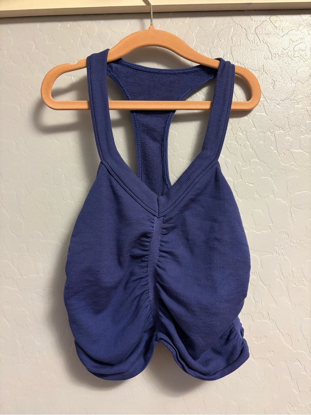 Anthropologie Deep Blue Racerback Ruched Tank